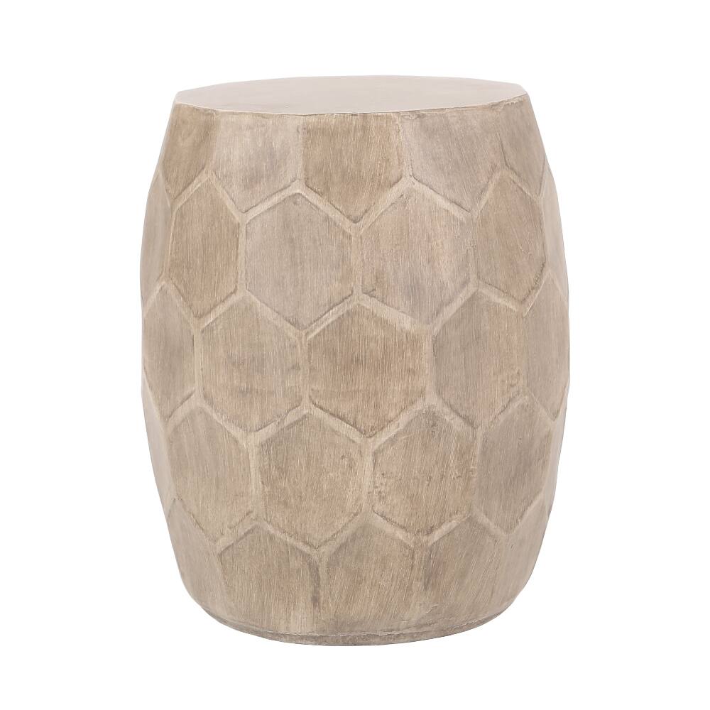 Angle. Loheer - Loheer Lightweight Concrete Side Table Boho Outdoor End Table - Natural.