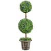 Front. Costway - Costway 36" Artificial Topiary Double Ball Tree Indoor Outdoor UV Resistant - Green.