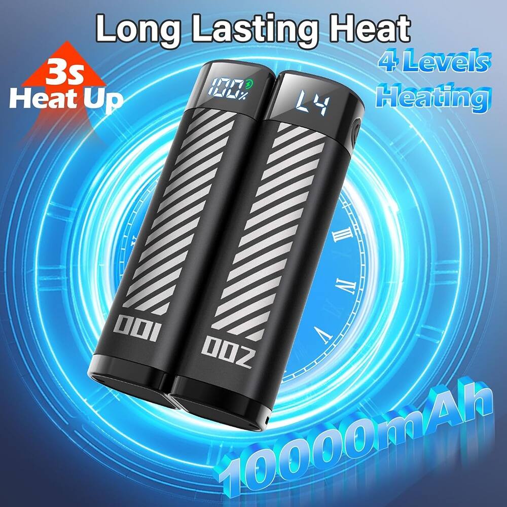Long Lasting Heat  
3s Heat Up  
4 Levels Heating  
10000mAh