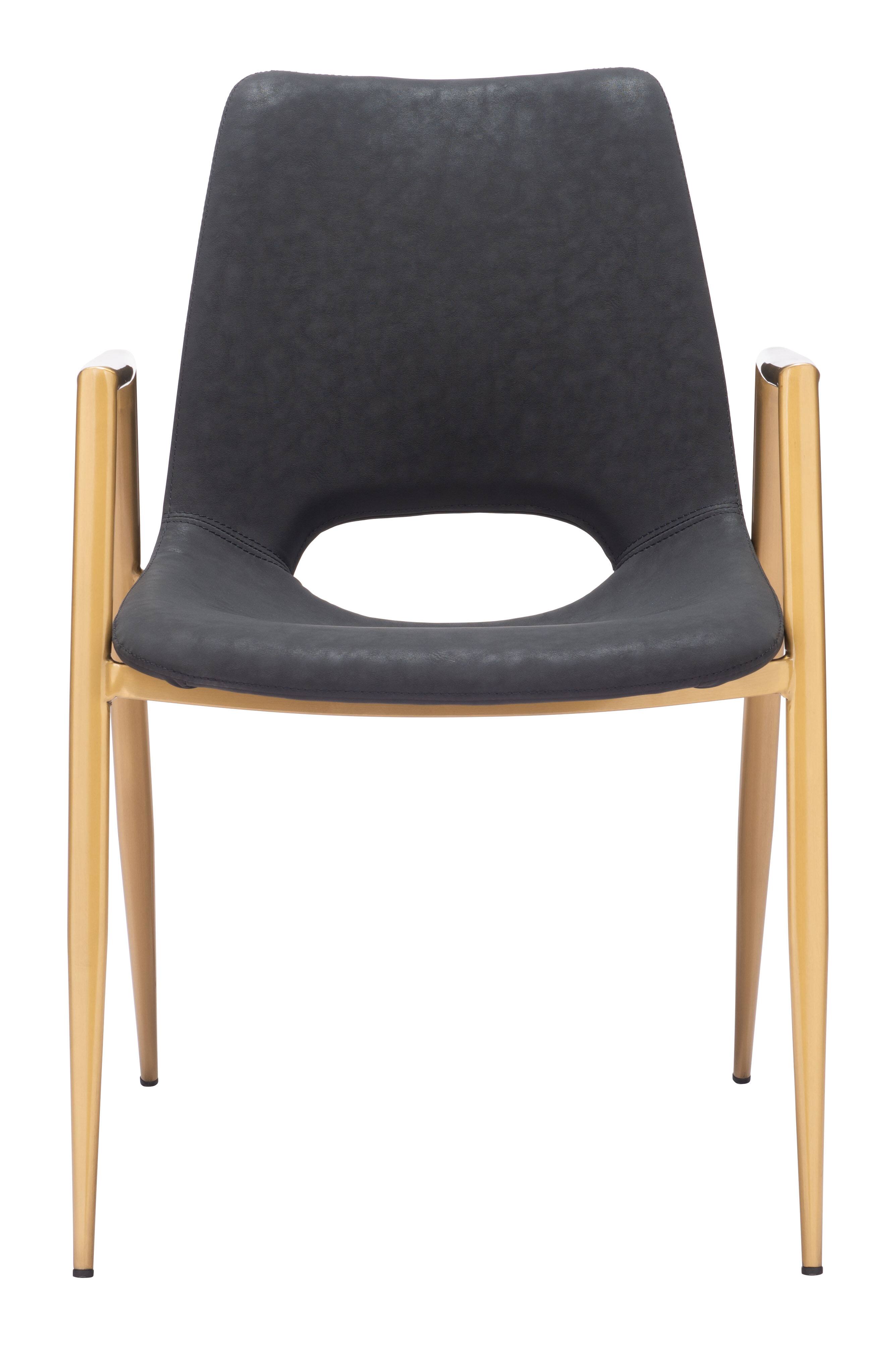 Alt View 1. Hivvago - Desi Dining Chair (Set of 2) Black & Gold - Black & Gold.