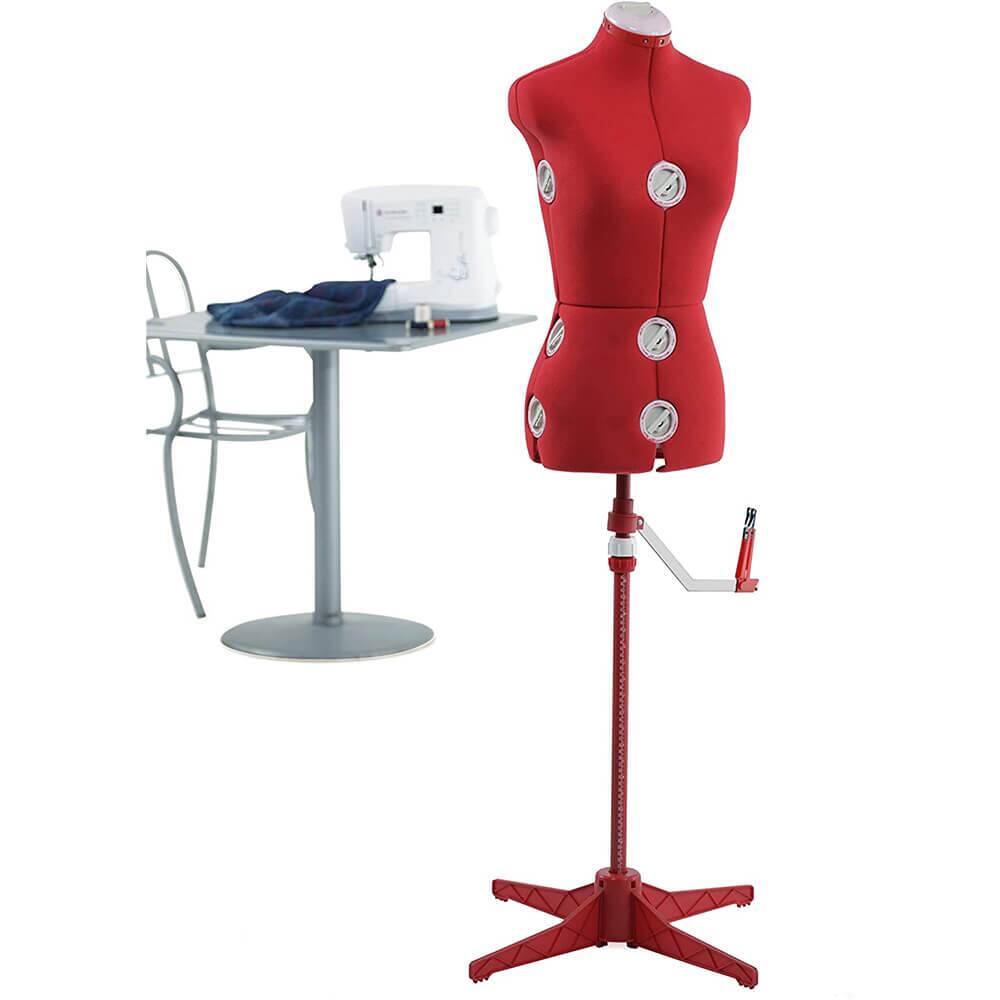 Alt View 1. Singer - Singer DSF150SMRD Red Adjustable Dress Form - Small/Medium - Red.