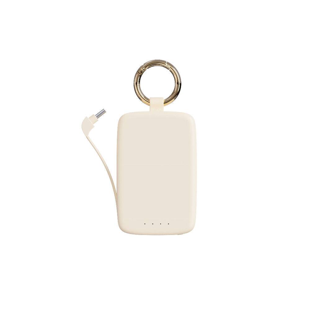 Left. Posh Tech - USB-C Keychain Power Bank - Ivory.