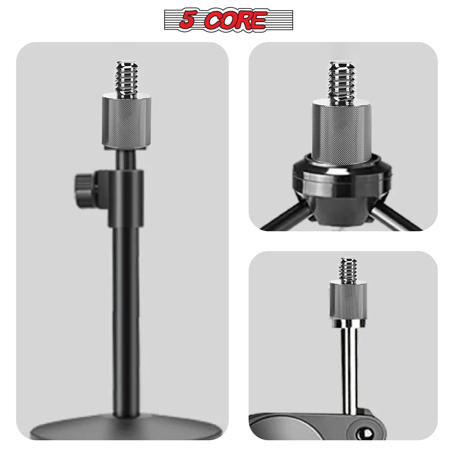 Alt View 7. 5 CORE - 5 Core Mic Stand Adapter 12 Pieces 5/8 Female to 1/4 Inch Male Screw Thread Conversion Connector - Silver.