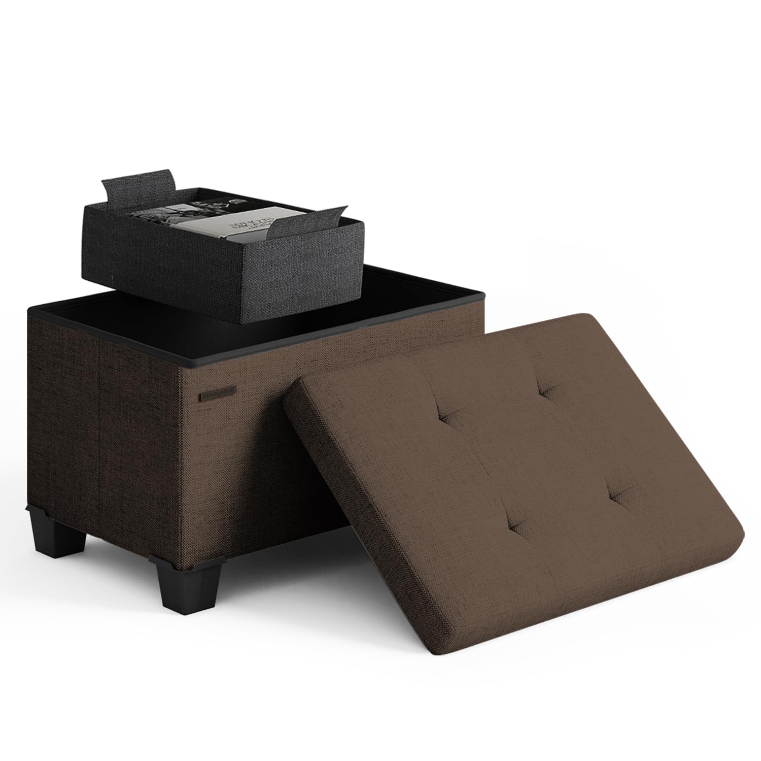 06 - Brown Fabric 11.5"D x 16"W x 10.5"H