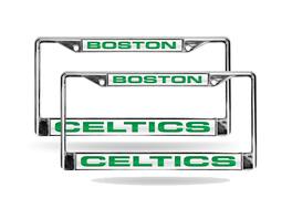 Rico Industries - Boston Celtics (Set of 2) Chrome Metal Laser Cut License Plate Frame - Multi