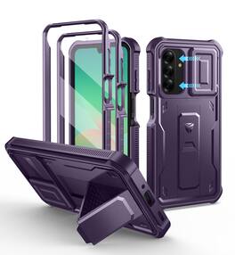 Dexnor - Case for Samsung Galaxy A26-5G Heavy Duty Protection Shockproof Phone Case with Screen Protector - Phantom Purple