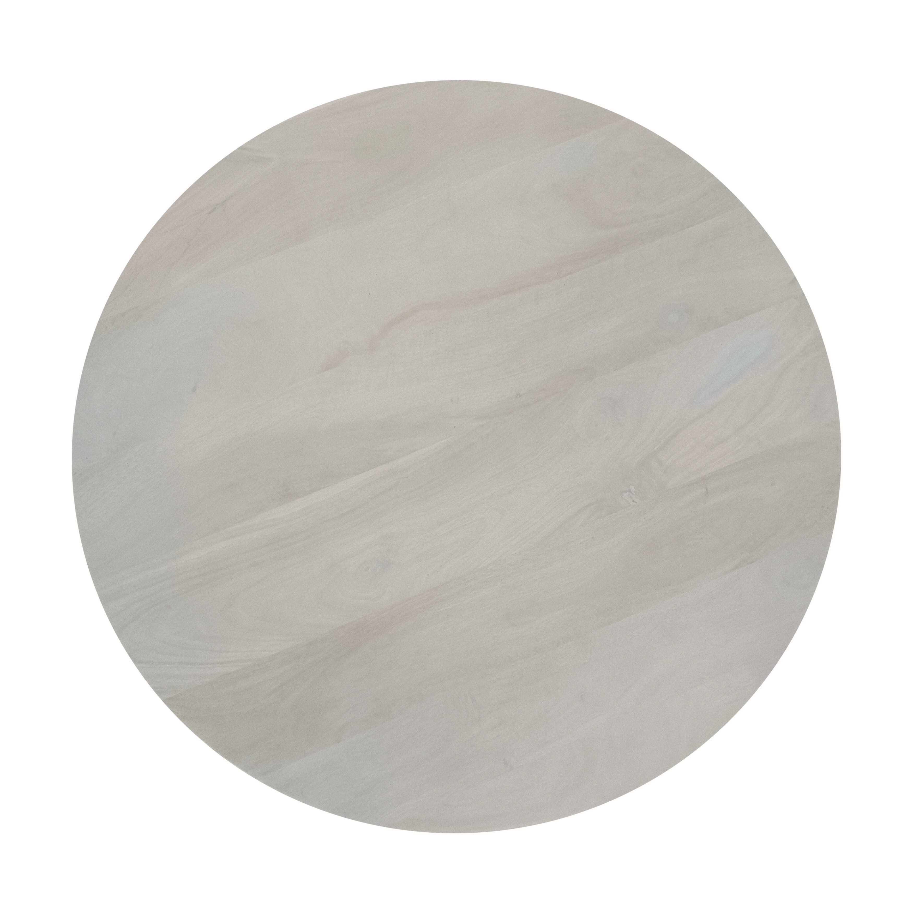 Alt View 5. Manhattan Lane - Tomas 32 Inch Coffee Table, Mango Wood Drum Top - White.