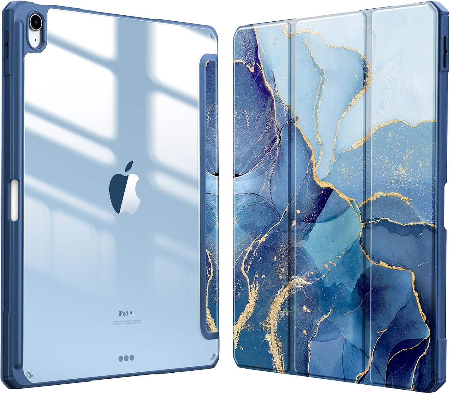 Fintie - Slim Clear Case for iPad Air 13-inch M4/M3/M2 (2026/2025/2024) | Hybrid Shockproof Hard PC Back Cover with Pencil Holder - Ocean Marble price history on PriceWatchPro