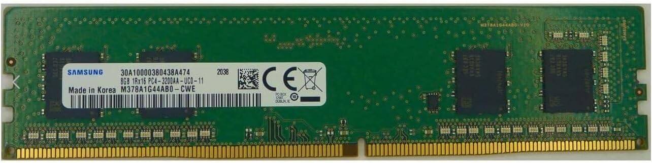 SAMSUNG
30A10000380438A474
8GB 1Rx16 PC4-3200AA-UCO-1
Made in Korea
M378A1G44AB0-CWE
438A474
2038
3200AA - UCO-11
ABO - CWE
CE
DUBLIN POBCE 1
10
