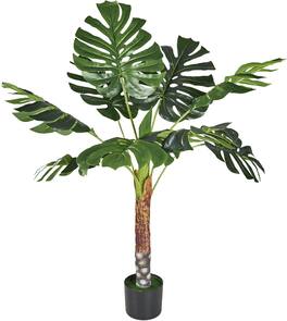 Vecelo - 4.5ft Artificial Monstera Plant with Real-Touch Leaves, Adjustable Branches & Durable Pot for Home Decor - Green