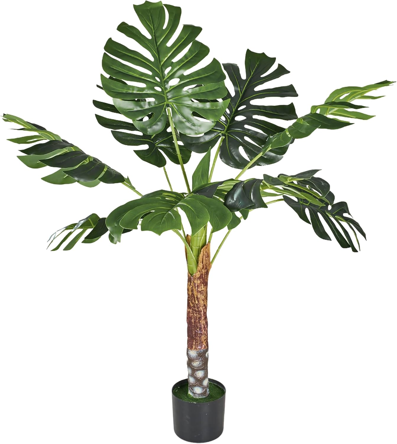 Front. Vecelo - 4.5ft Artificial Monstera Plant with Real-Touch Leaves, Adjustable Branches & Durable Pot for Home Decor - Green.