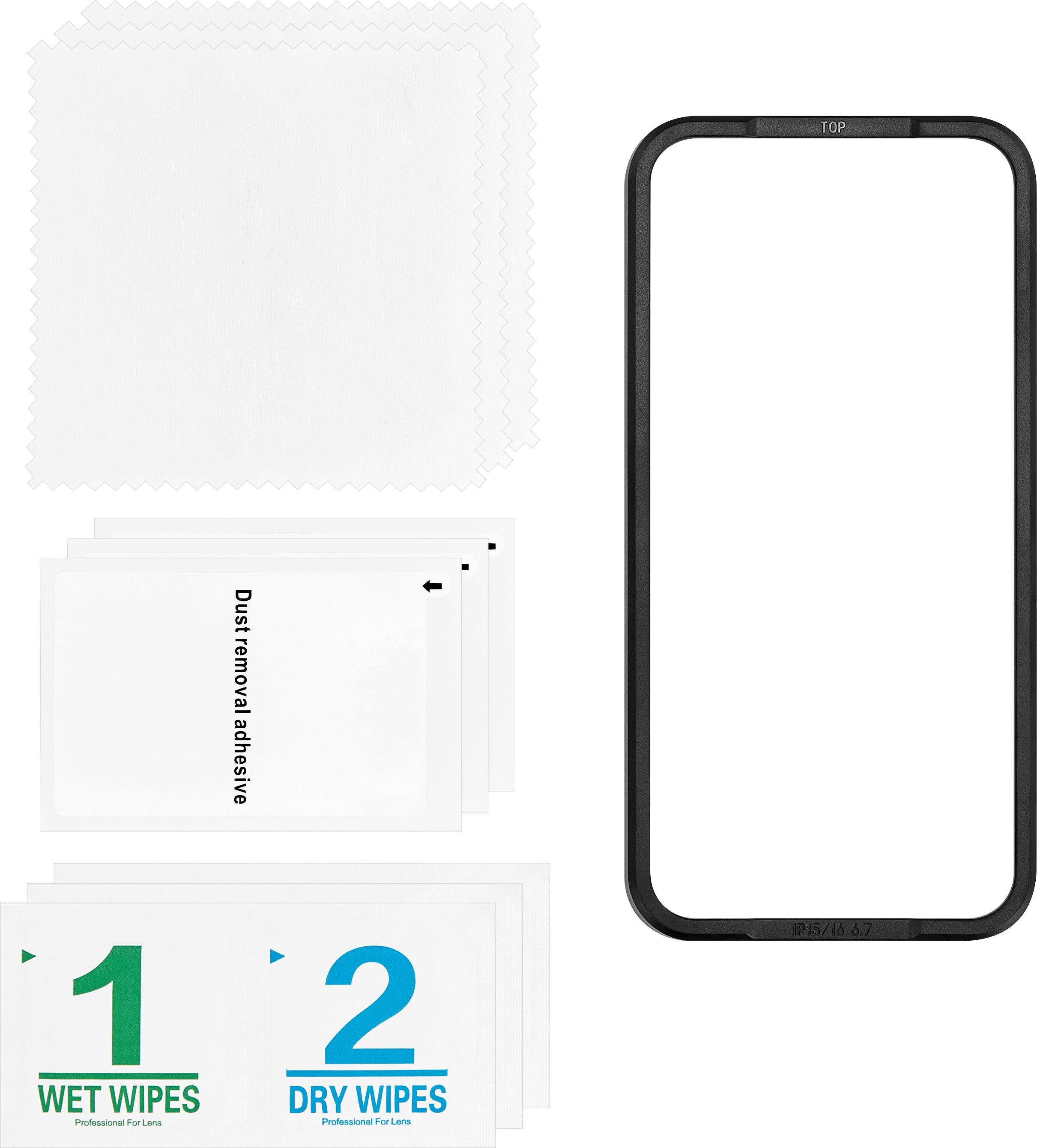 The image shows a variety of items, including a dust removal adhesive, wet wipes, and dry wipes. The dust removal adhesive is placed on the top left side of the image. The wet wipes are located in the middle of the image, with two different types of wet wipes. The dry wipes are positioned on the right side of the image, with one type of dry wipes placed above the other. The image also features a black item, which is located on the right side of the image.