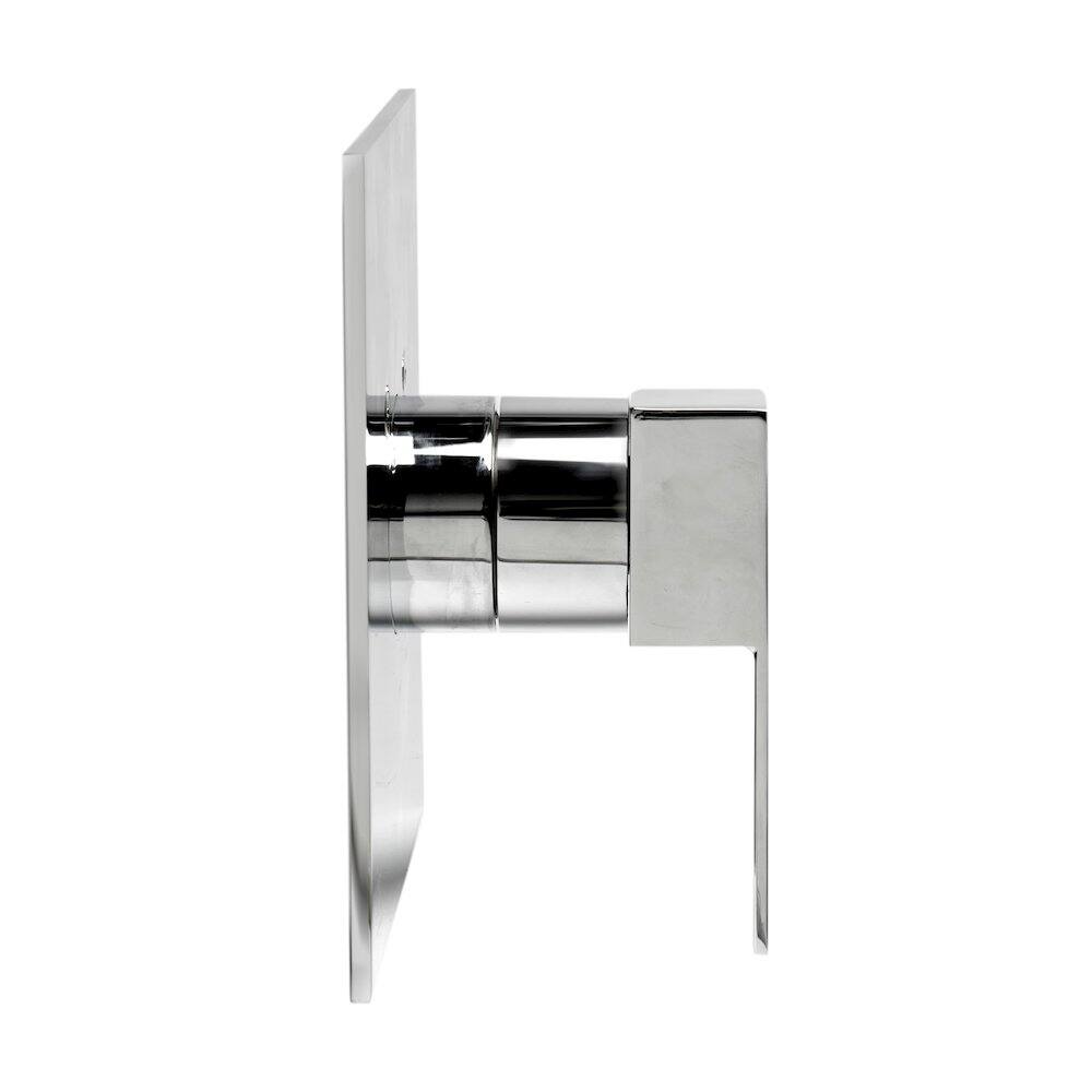 Left. Alfi - Polished Chrome Modern Square Pressure Balanced Shower Mixer - Silver.