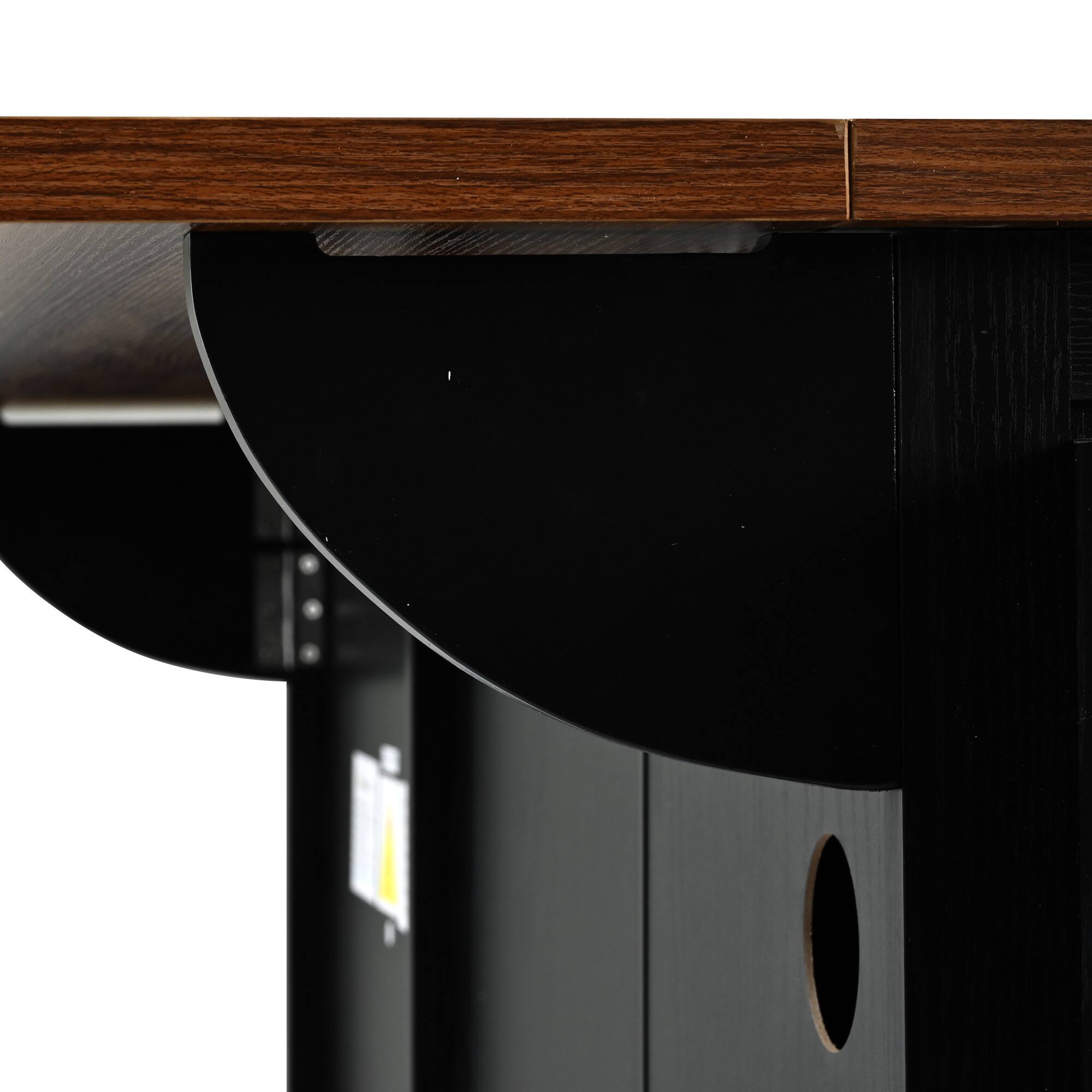 Alt View 8. PexFix - 54.5" Farmhouse Kitchen Island Cart with Built-in Power Outlet, Drop Leaf and Rolling Casters - Black.