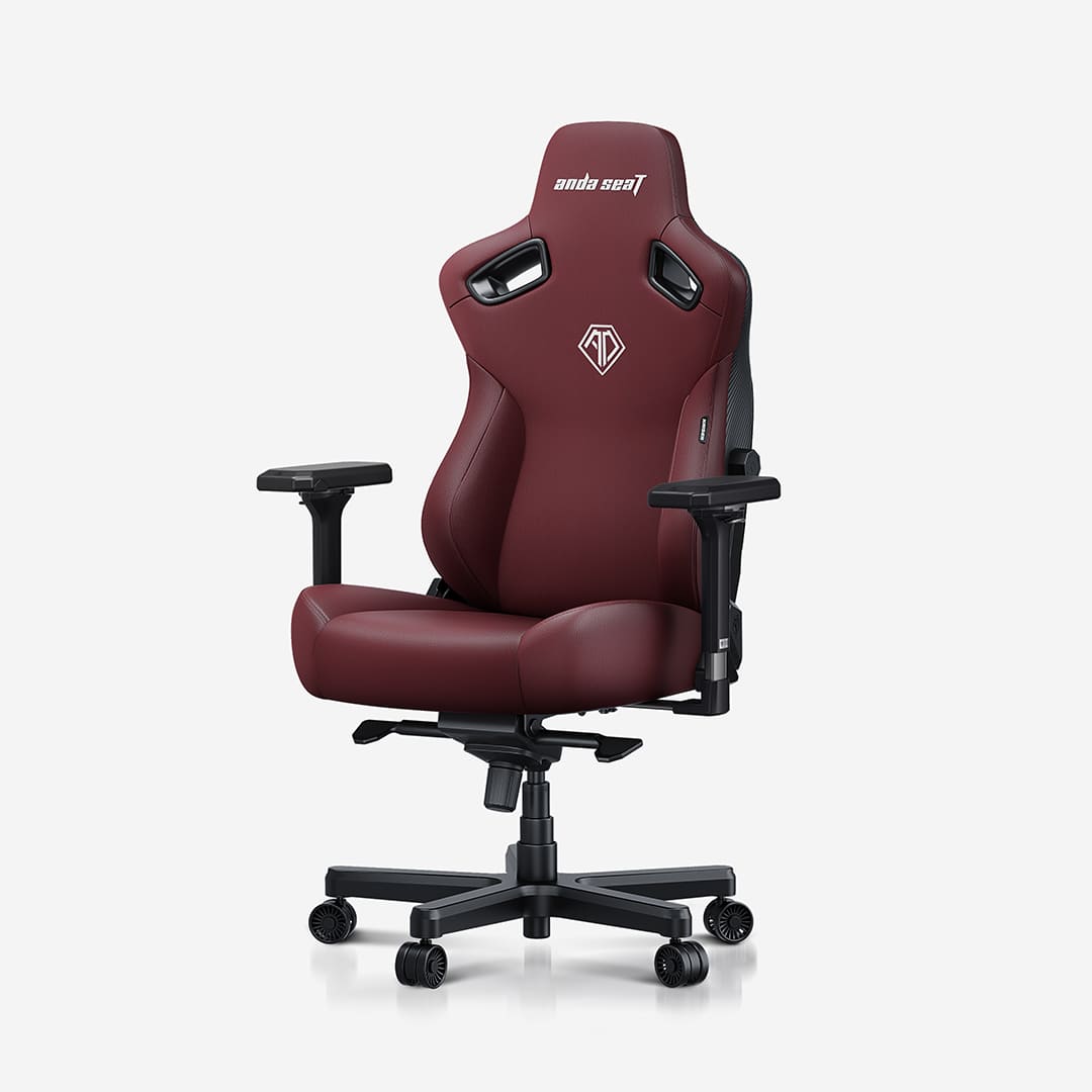 AndaSeat - Kaiser 3 Ergonomic Computer Gaming Chair with PVC Leather, Lumbar Support, Magnetic Headrest & 4D Armrests - XL Size - Classic Maroon