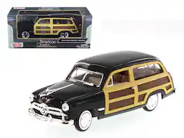 1949 Ford Woody Wagon Black 1/24 Diecast Model Car by Motormax
