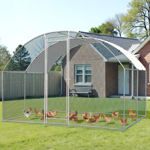 Alt View 7. Winado - 10 x 10FT Metal Garden Chicken Coop Run Cage Rabbit Hutch Hen House Enclosure for Garden.