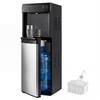 Front. Costway - Costway 3 in 1 Bottom Loading Water Cooler for 5 Gal Bottle, Hot & Cold Water Dispenser - Black.