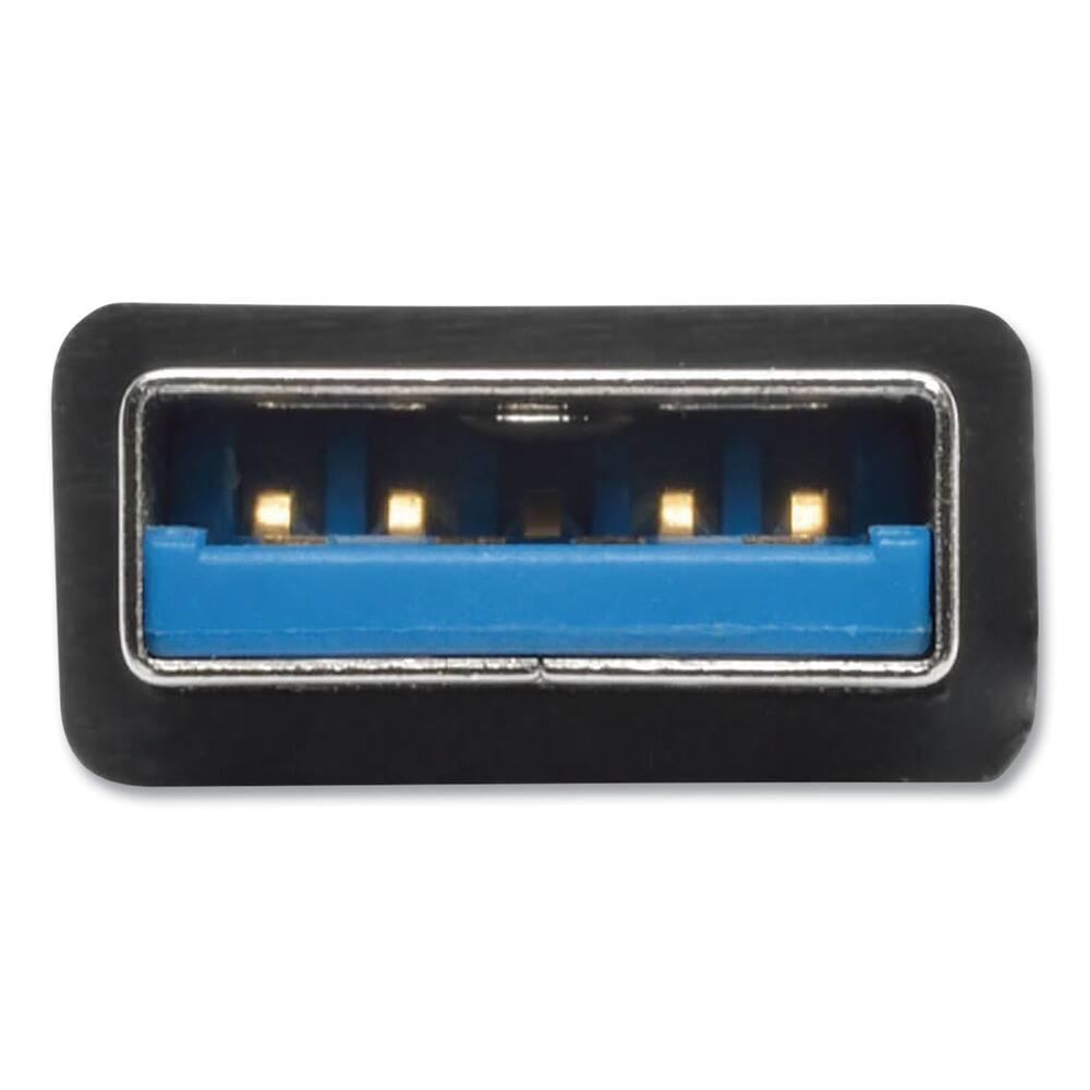 Left. Tripp Lite - Tripp Lite U360-004-SLIM 4 Ports Ultra-Slim Portable USB 3.0 SuperSpeed Hub - Black - Black.