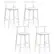 Front. Costway - Bar Chair Counter Height Stools Set of 4 with Acacia Wood Frame Supporting Legs White - White.
