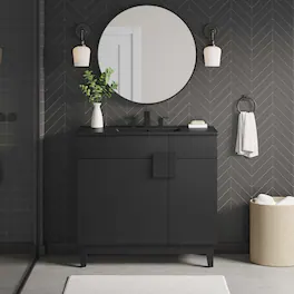 Miles Bathroom Vanity Basin Included by Modway - Black Black