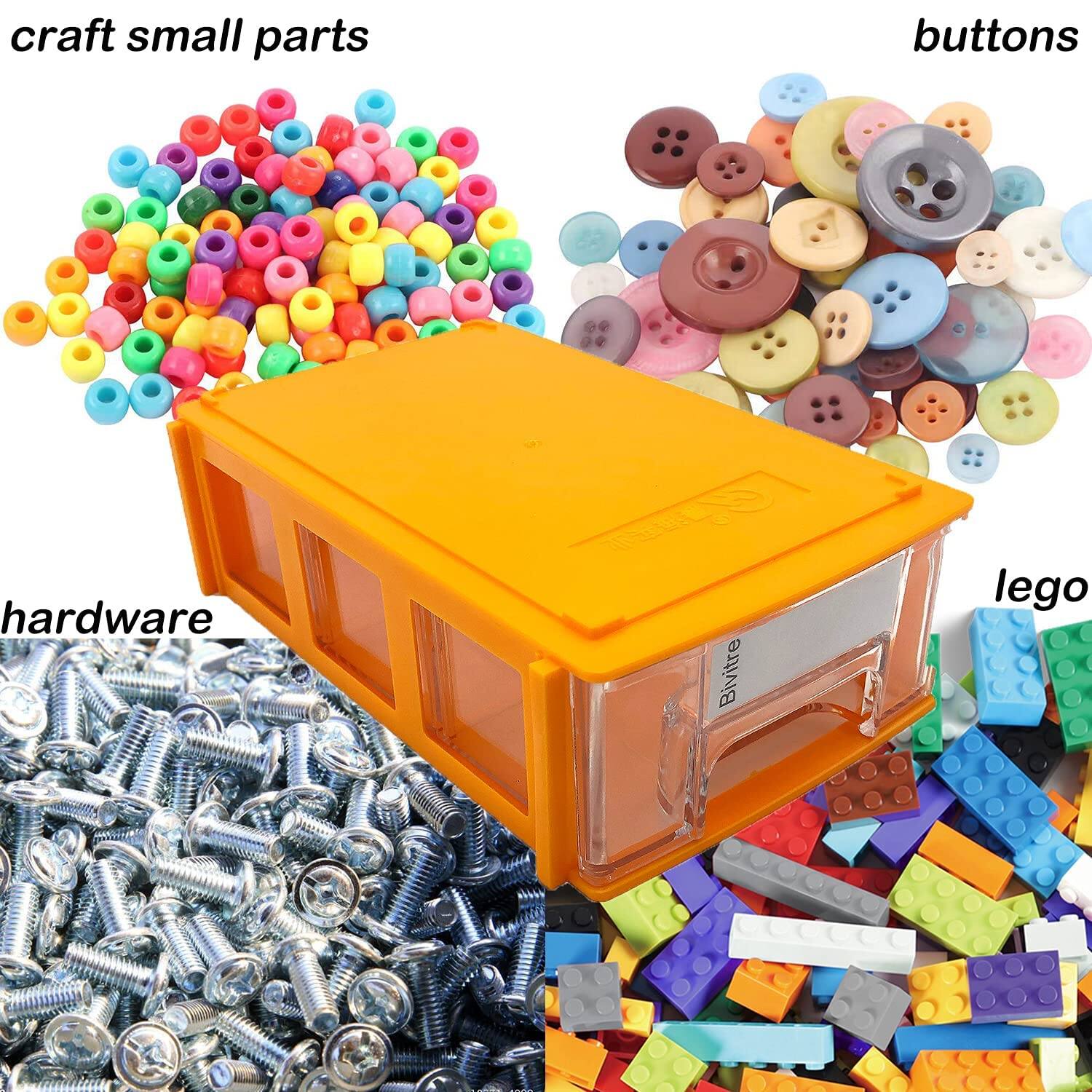 - craft small parts
- buttons
- hardware
- lego