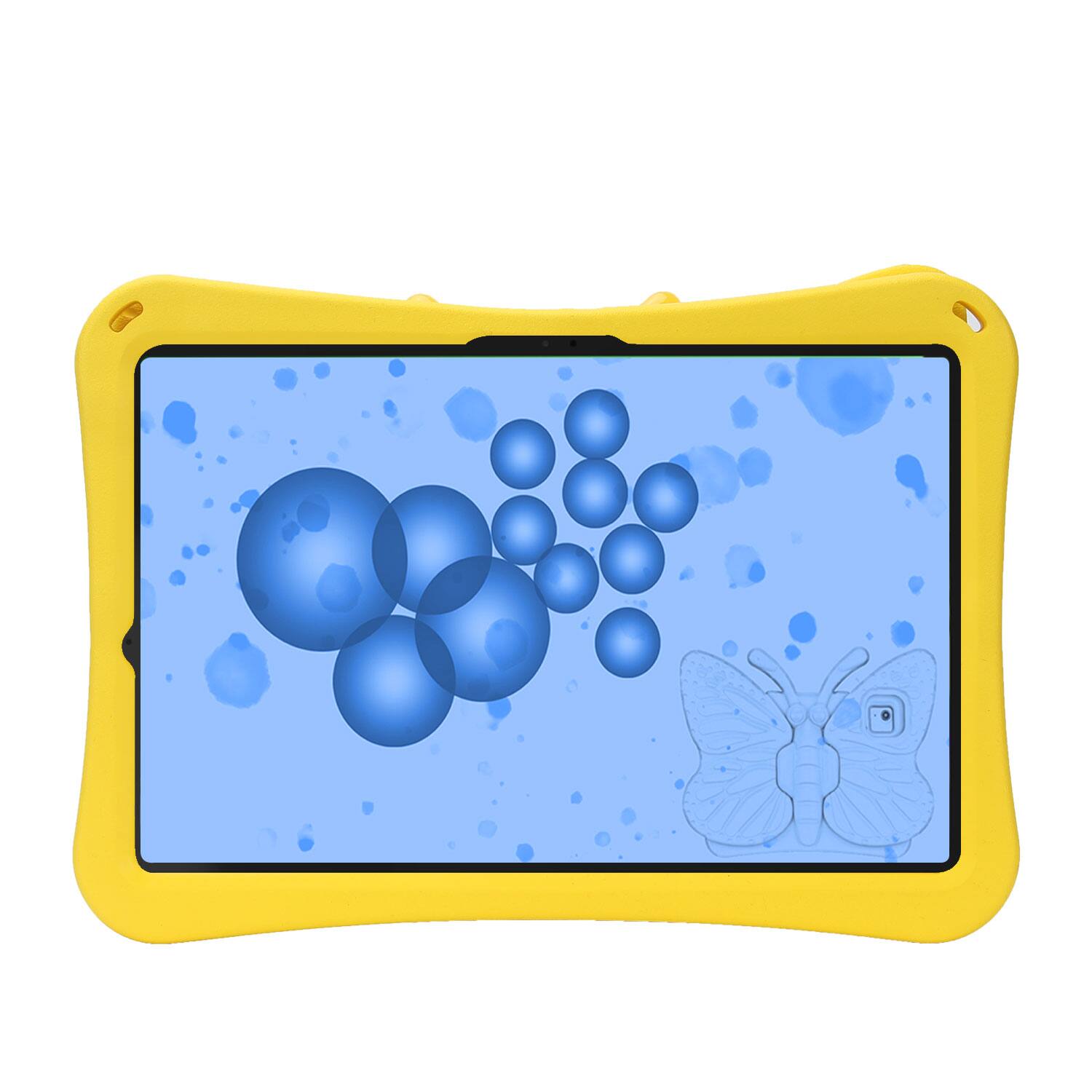 Left. Dteck - Kids Butterfly Case for Samsung Galaxy Tab S9 FE+ 2023 & Tab S9+ & Tab S8+ & S7 FE,3D Cartoon EVA Shockproof Stand Cover - Yellow.