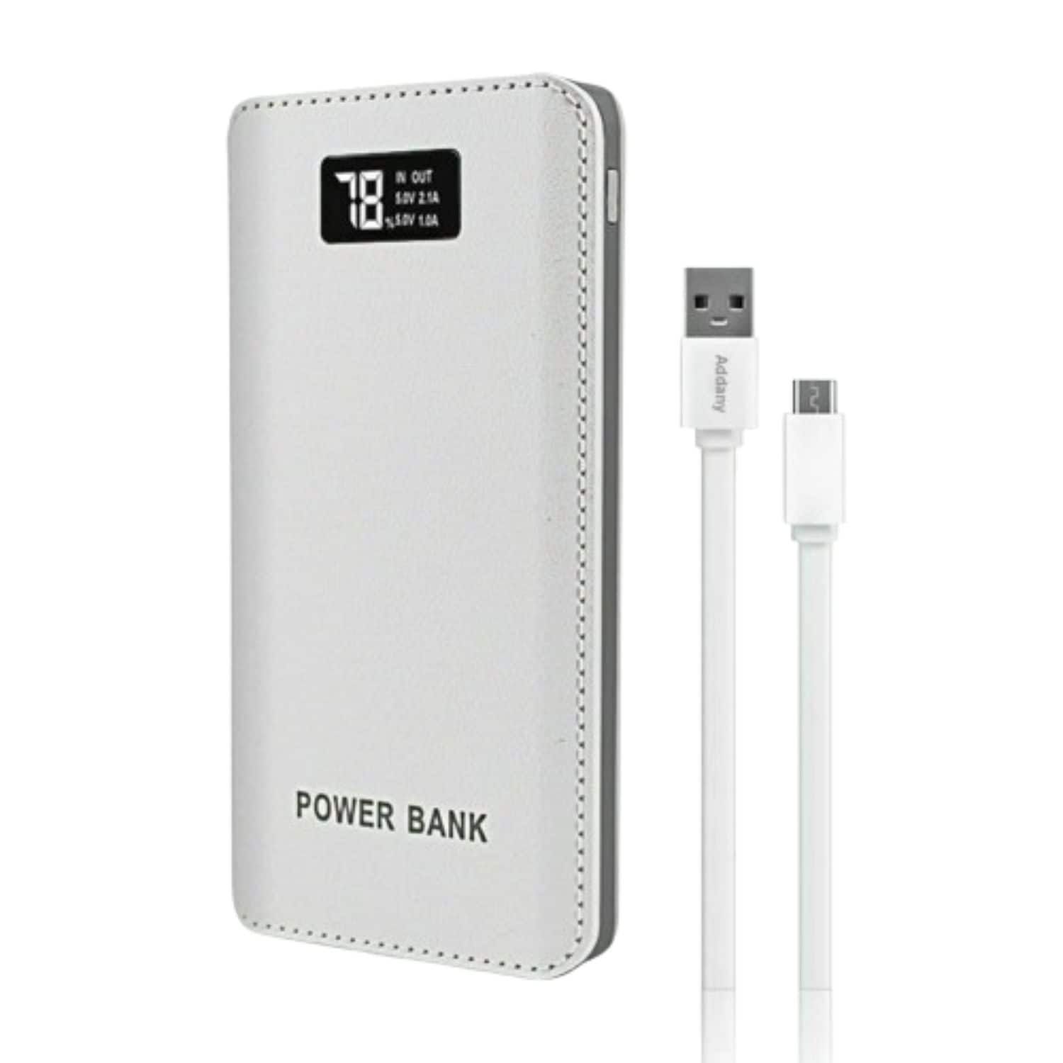 Home Collection - White with LCD Portable Power Bank USB Charger | Fast Charging External Battery Pack