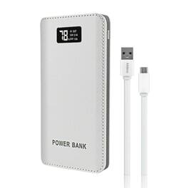 Home Collection - White with LCD Portable Power Bank USB Charger | Fast Charging External Battery Pack