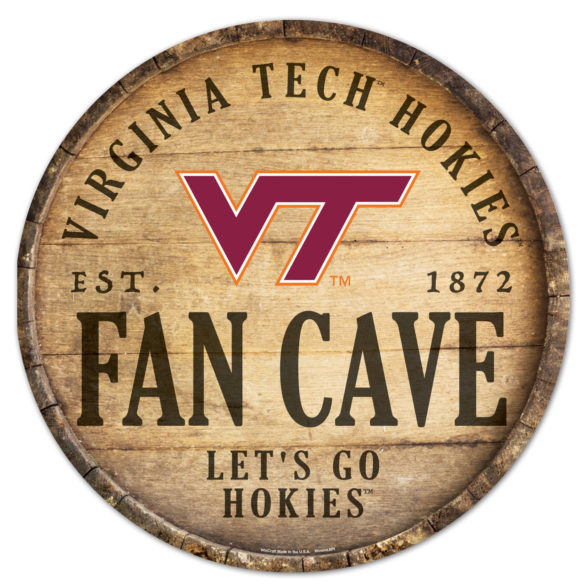 Virginia Tech Hokies 14'' Circular Wood Sign