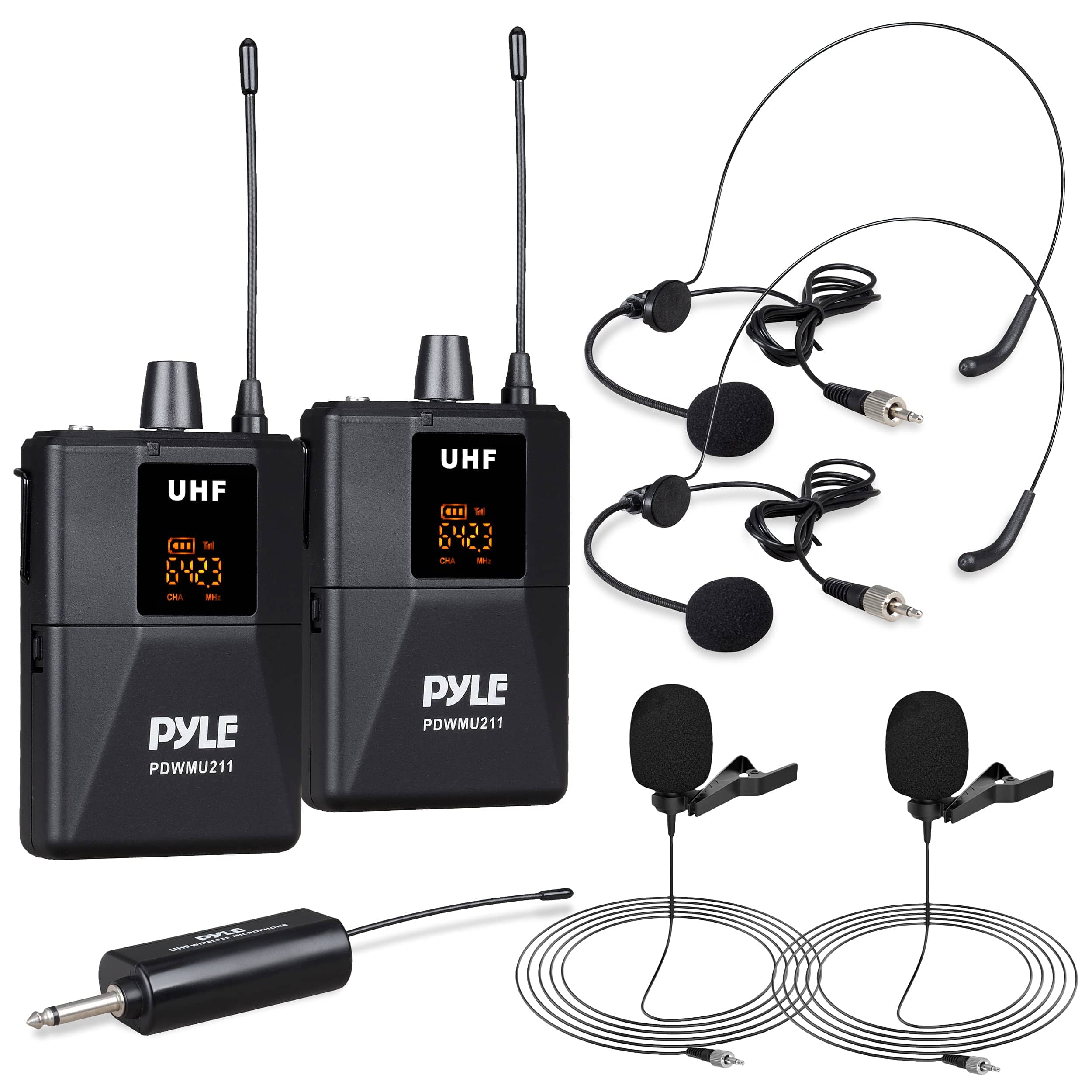 Pyle - Dual UHF Microphone System - Portable