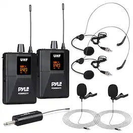 Pyle - Dual UHF Microphone System - Portable