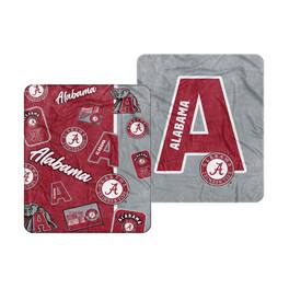 Logo Brands - Alabama Crimson Tide 50- x 60- Dream Weave Throw Blanket - Cardinal