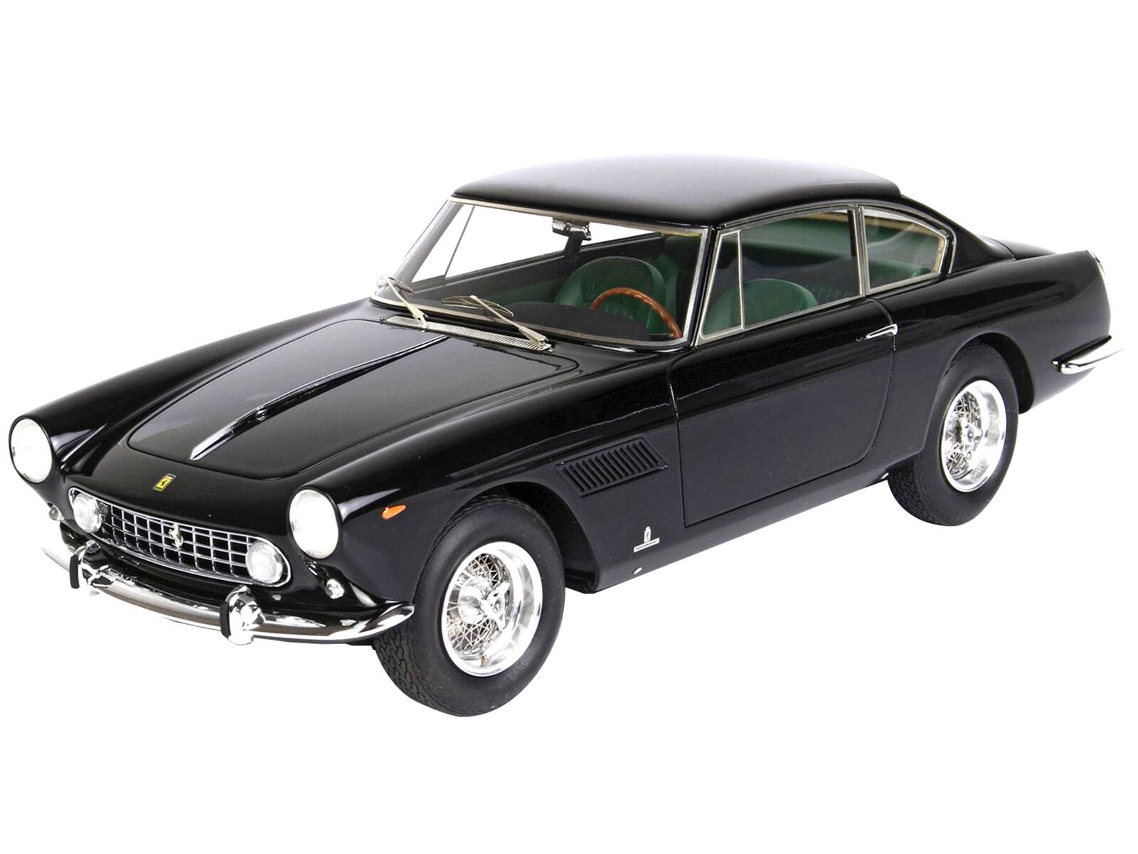 Alt View 1. BBR - 1961 Ferrari GTE 2+2 Serie I S/N 2999GT Black with Green Interior w/DISPLAY CASE Ltd Ed to 68 pcs 1/18 Model Car by BBR.