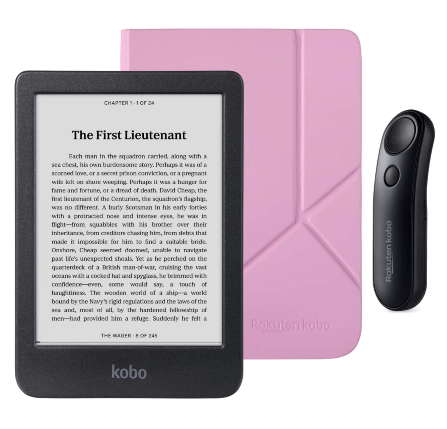 Kobo - Clara BW eReader with Black Remote Bundle - 2024 - Candy Pink SleepCover