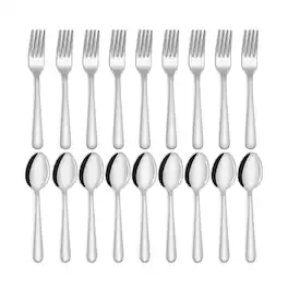 Dazzed Corner - 24-piece Forks and Spoons Silverware Set, Food Grade Stainless Steel Flatware Cutlery Set - Silver