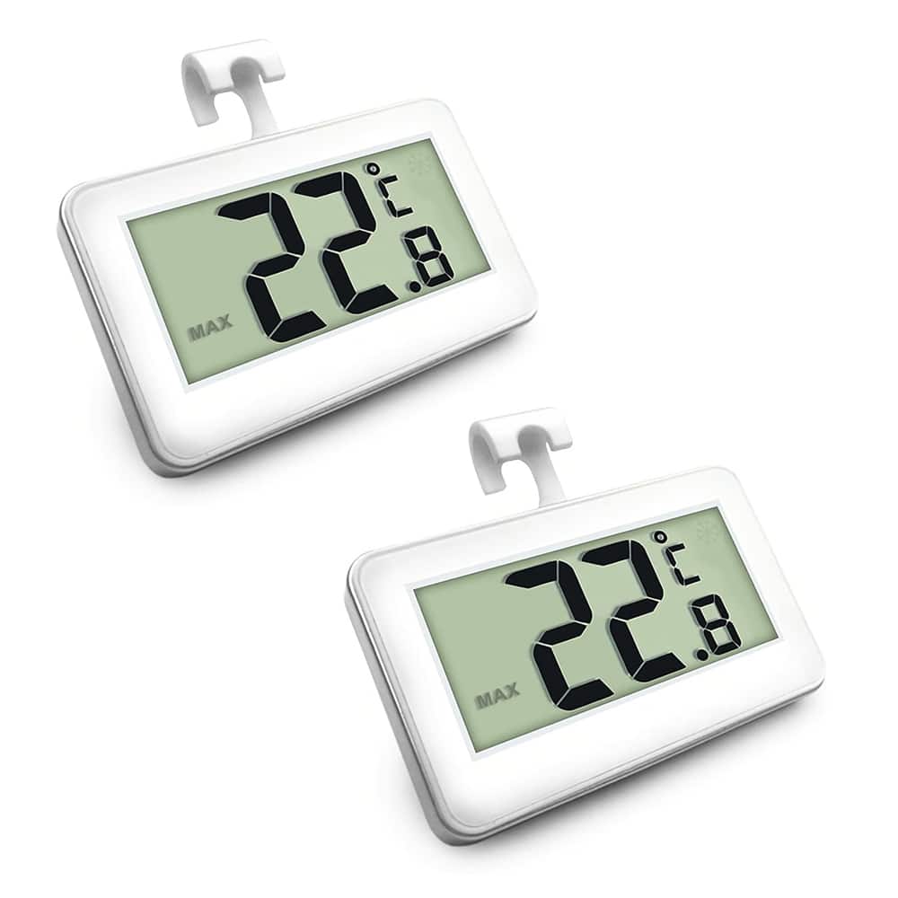 Auledio - 2Pack Digital Fridge Thermometer,Freezer Digital Thermometer - White