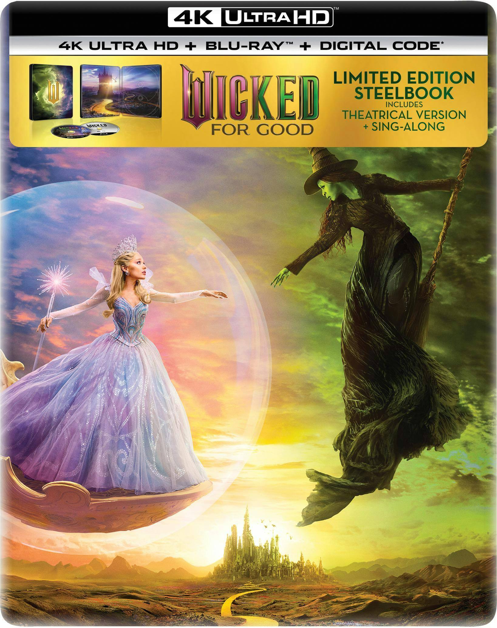 Angle. Wicked: For Good (Limited Edition 4K Ultra HD Steelbook + Blu-ray + Digital) [UHD].