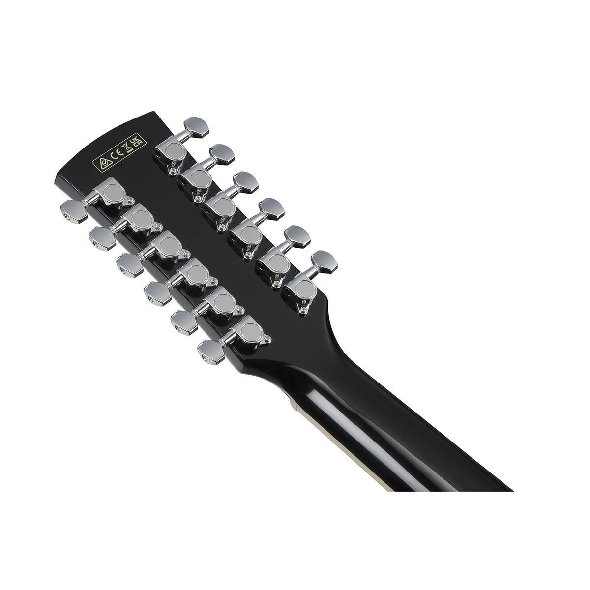 Alt View 8. Ibanez - Ibanez Artwood Series AJ7012M1E 12-String Acoustic Electric Guitar, Black.