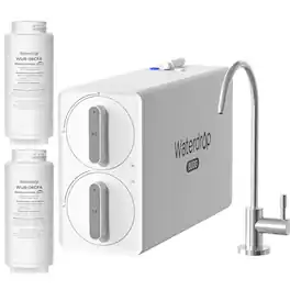 Waterdrop - G6A8 Alkaline Mineral Tankless Reverse Osmosis Water Filter, Under-Sink RO, 800 GPD Fast Flow, Extra 2 G6CFA Filters - White