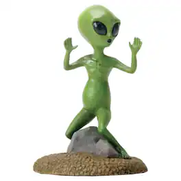 Pacific Trading - Small Colored Alien Figurine Statue with Hands Up Escaping 4.5 inch - Green