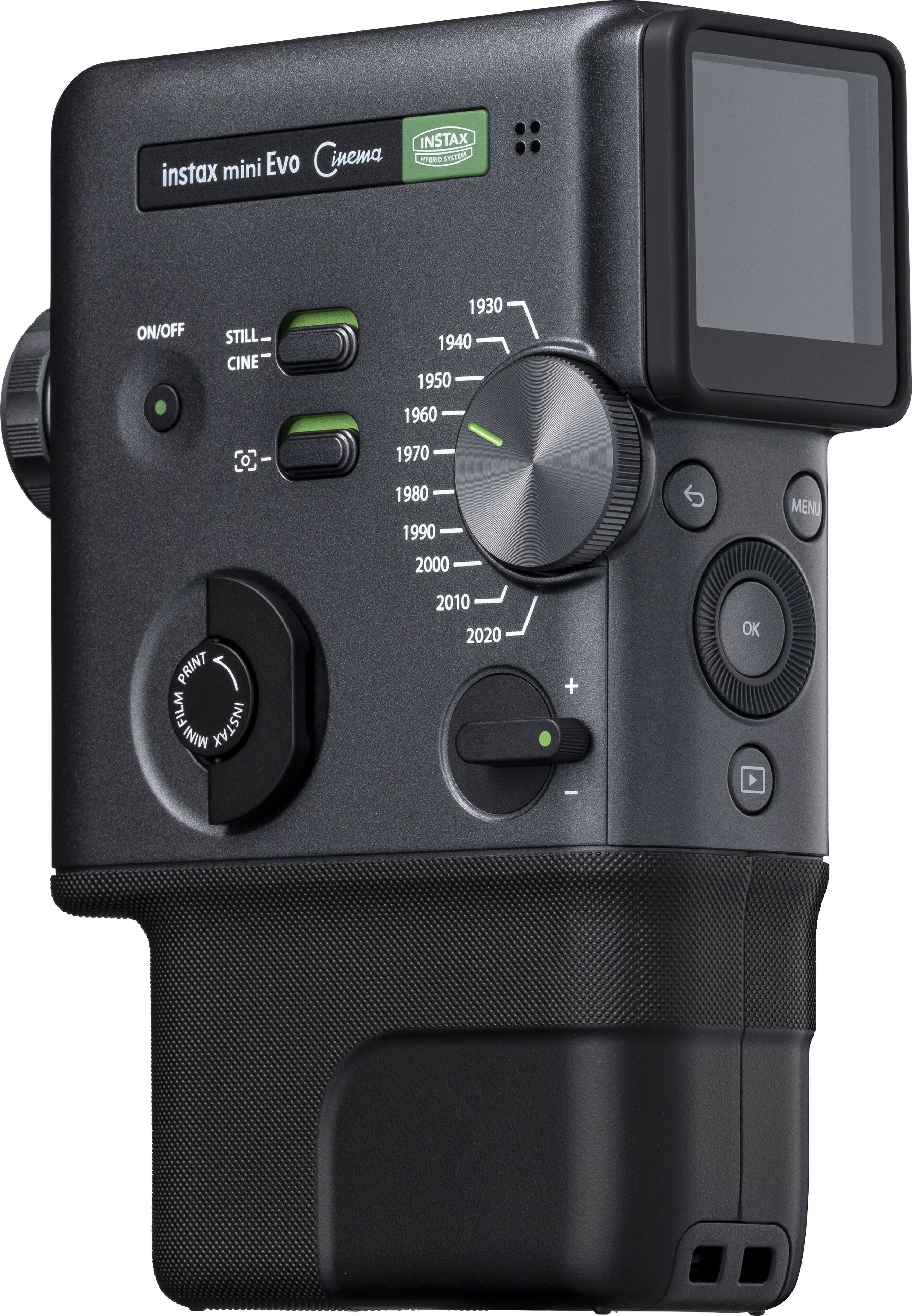 instax mini Evo Cinema HYBRIO™  
instax mini  
ON/OFF  
STILL - CINE  
1930 1940 1950 1960 1970 1980 1990 2000  
MENU  
PRINT  
MINIFILM  
FILM  
INSTAX MINI  
2010 2020  
+ -  
OK