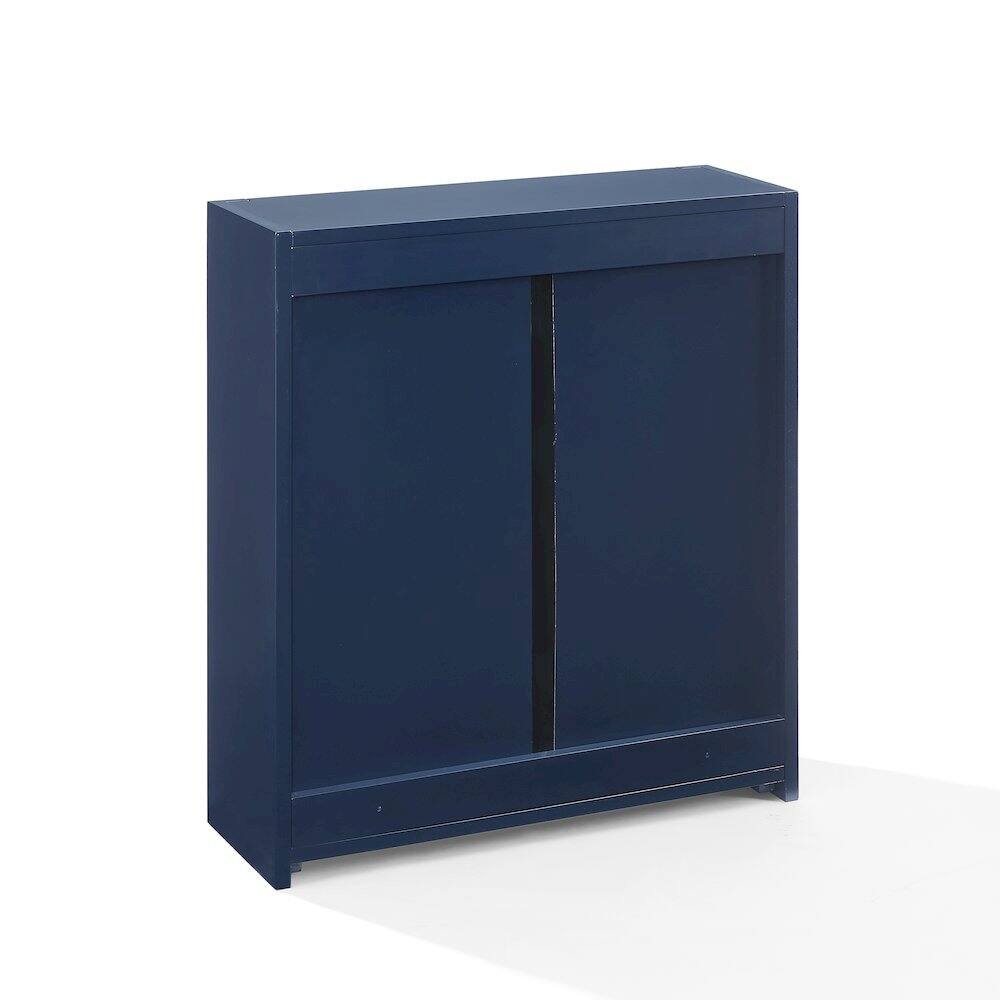 Angle. FurniFact - Wall Storage Cabinet in Stylish Finish for Versatile Organization - Navy.
