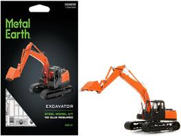 Model Kit Excavator (Challenging Difficulty) Steel Model by Metal Earth - Orange and Black