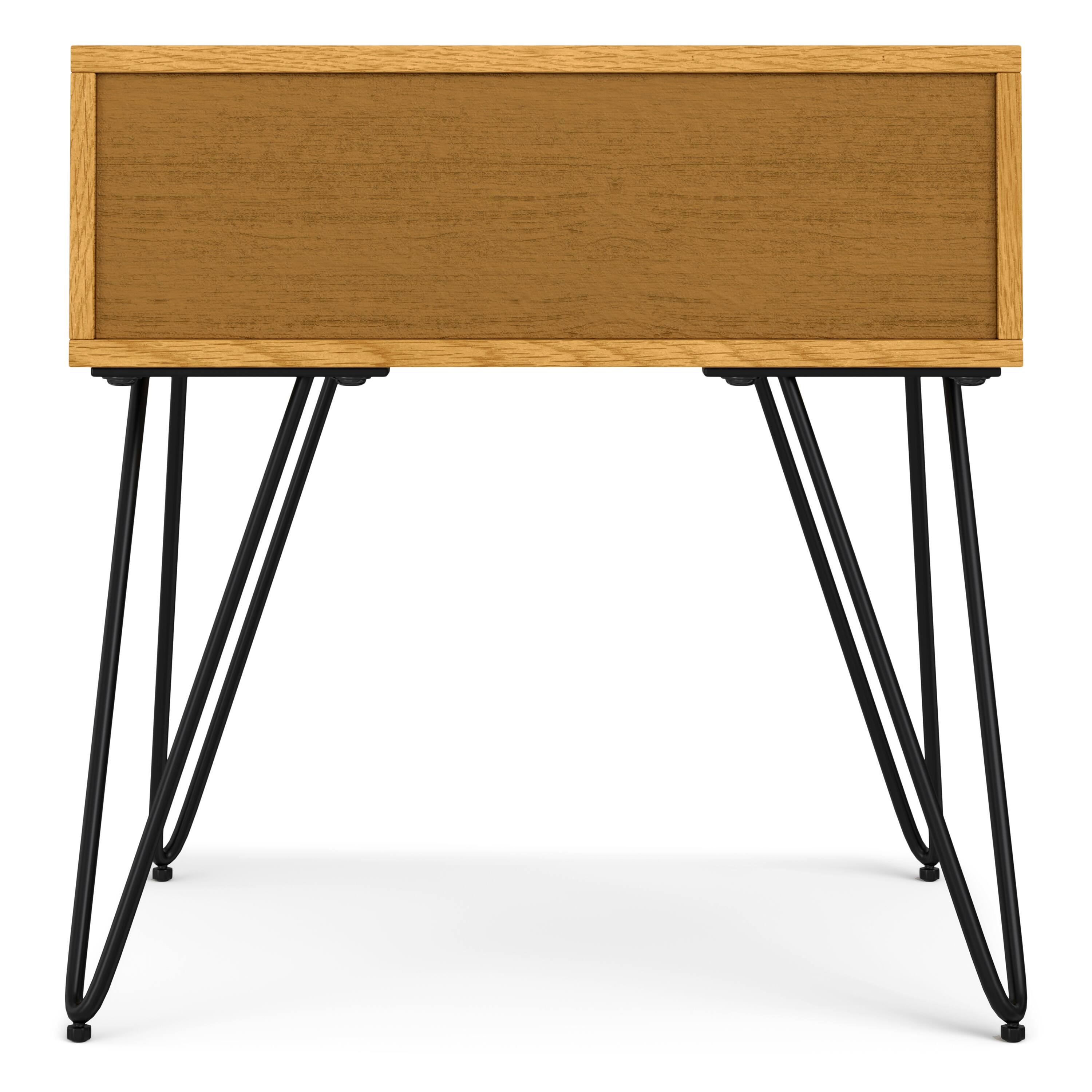 Alt View 5. Simpli Home - Hunter Industrial 22 inch Wide Metal End Table in Oak Veneer - Oak Veneer.