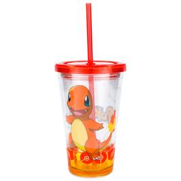 Pokémon - Pokemon Charmander 18oz Carnival Cup w/ Floating Confetti Pokeballs - Orange