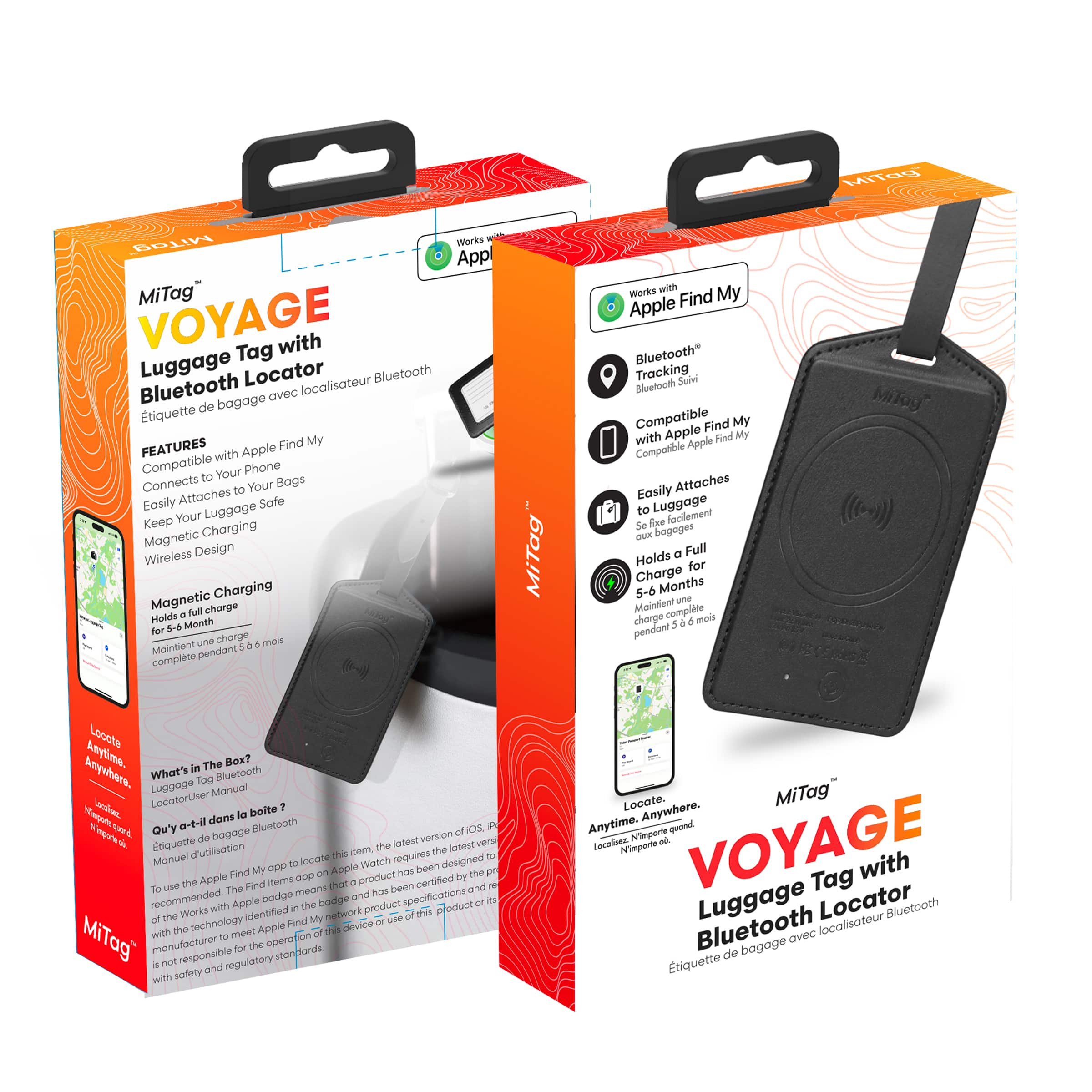 VISCO - VSC-MF14-BLK Mi Tag Find My Luggage Tag - Black