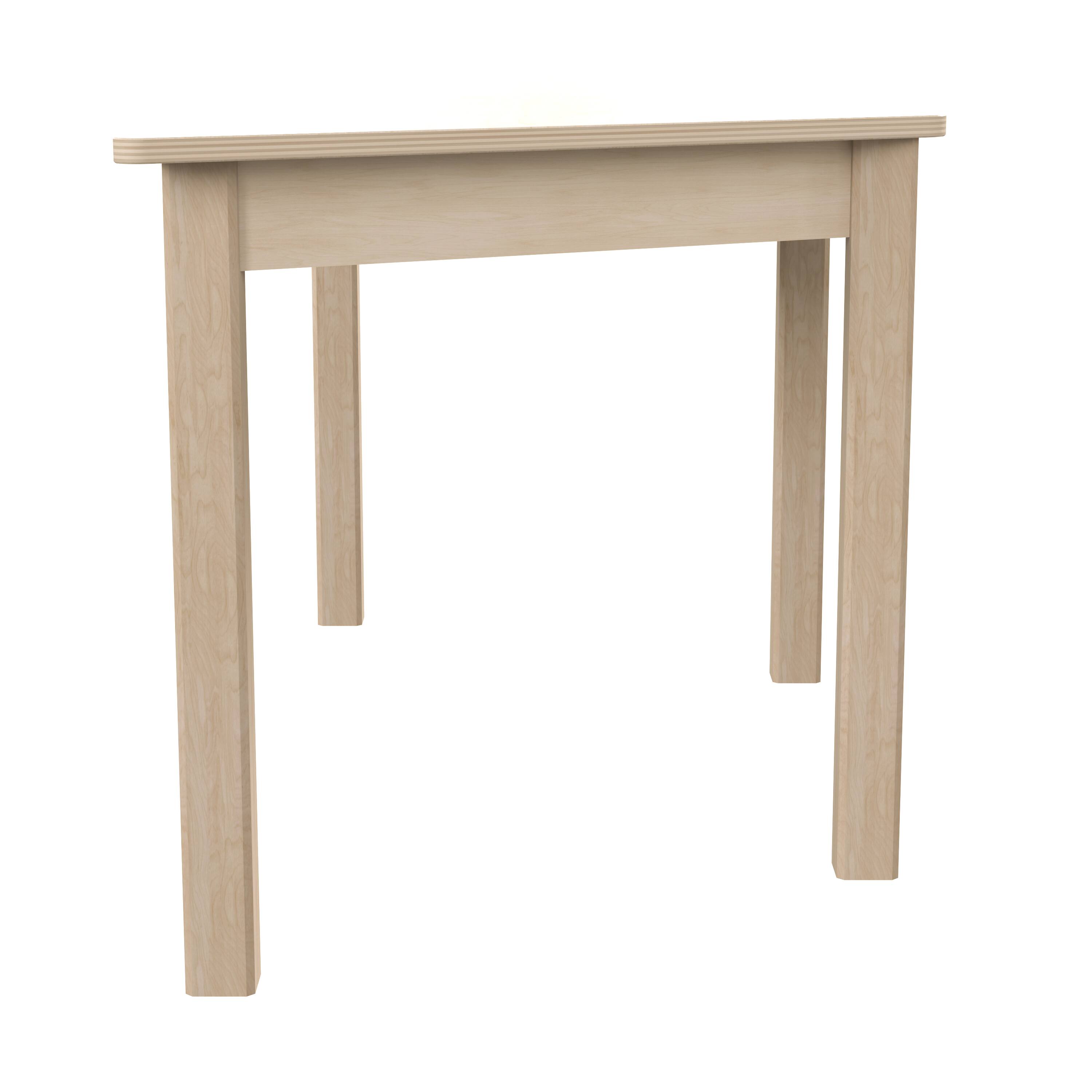 Left. Flash Furniture - Bright Beginnings Commercial Grade Wooden Trapezoid Preschool Classroom Activity Table, (20.75"W x 47.25"D x 21"H), Beec - Natural.