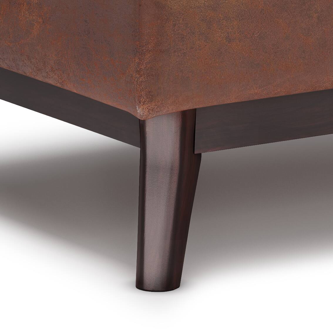 Alt View 14. Simpli Home - Owen Tray Top Small Coffee Table Storage Ottoman - Distressed Saddle Brown.