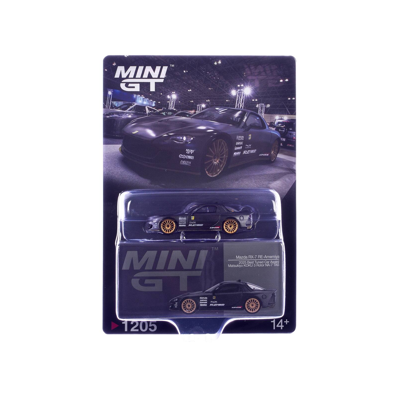 TM MINI GT  
(COLOR)  
MINT BMBCS ESPRESS  
BRIDGE GRAL! RIO REWS  
you - REMER  
TM Mazda RX-7 RE-Amemiya MINI Matsukiyo 2025 KOKU Best : Tuned Rotor Car NA-7 Award TAS GT SPOWN SOPHIC - RESS -  
1205  
14+